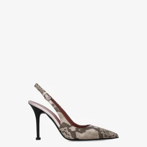 Python print leather slingback pumps