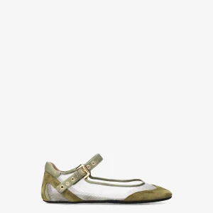 Mary Janes in fabric and suede