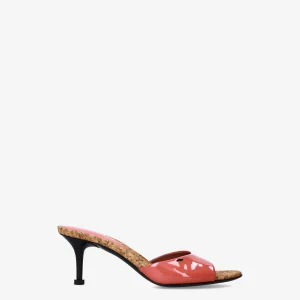 Sandals in suede and patent leather