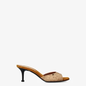 Leather sandals with suede effect