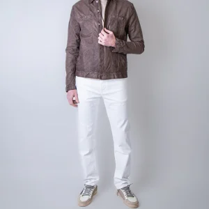 Giorgio Brato giubbotto pelle 20098V BRUSH SLATE tabacco