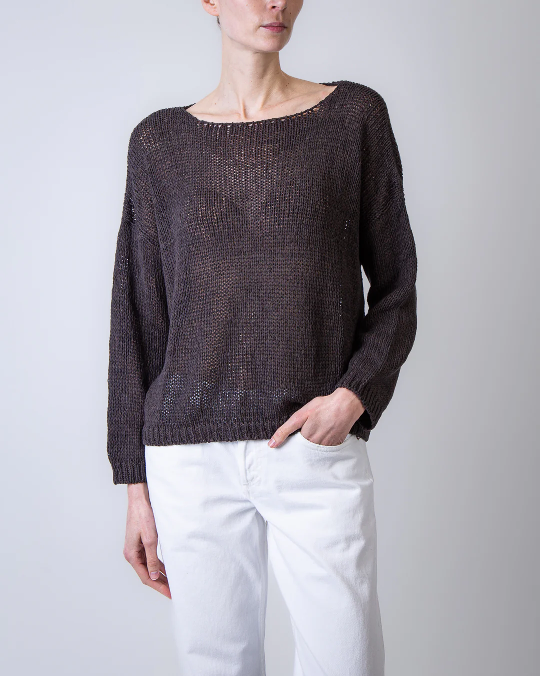 Roberto Collina maglia F41006 08 marrone - immagine 3