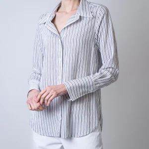 Vanessabruno camicia 6EVA32-V09827 888 bianca e blu