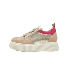 Sneakers Sally 26 Platino/nude/fuxia