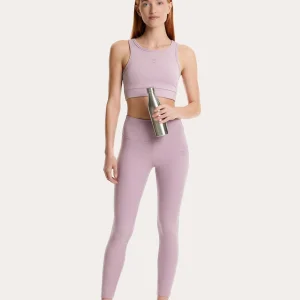 Leggings donna rosa a vita alta