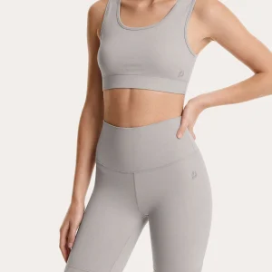 Leggings ciclista donna grigio a vita alta