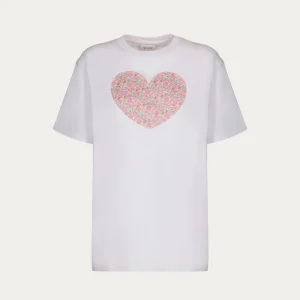 T-shirt con cuore Liberty of London bianca