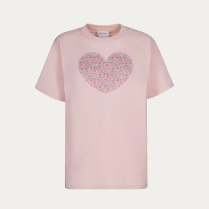 T-shirt con cuore Liberty of London cipria