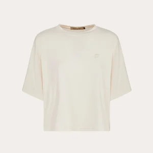 Maglietta off-white con maniche scese