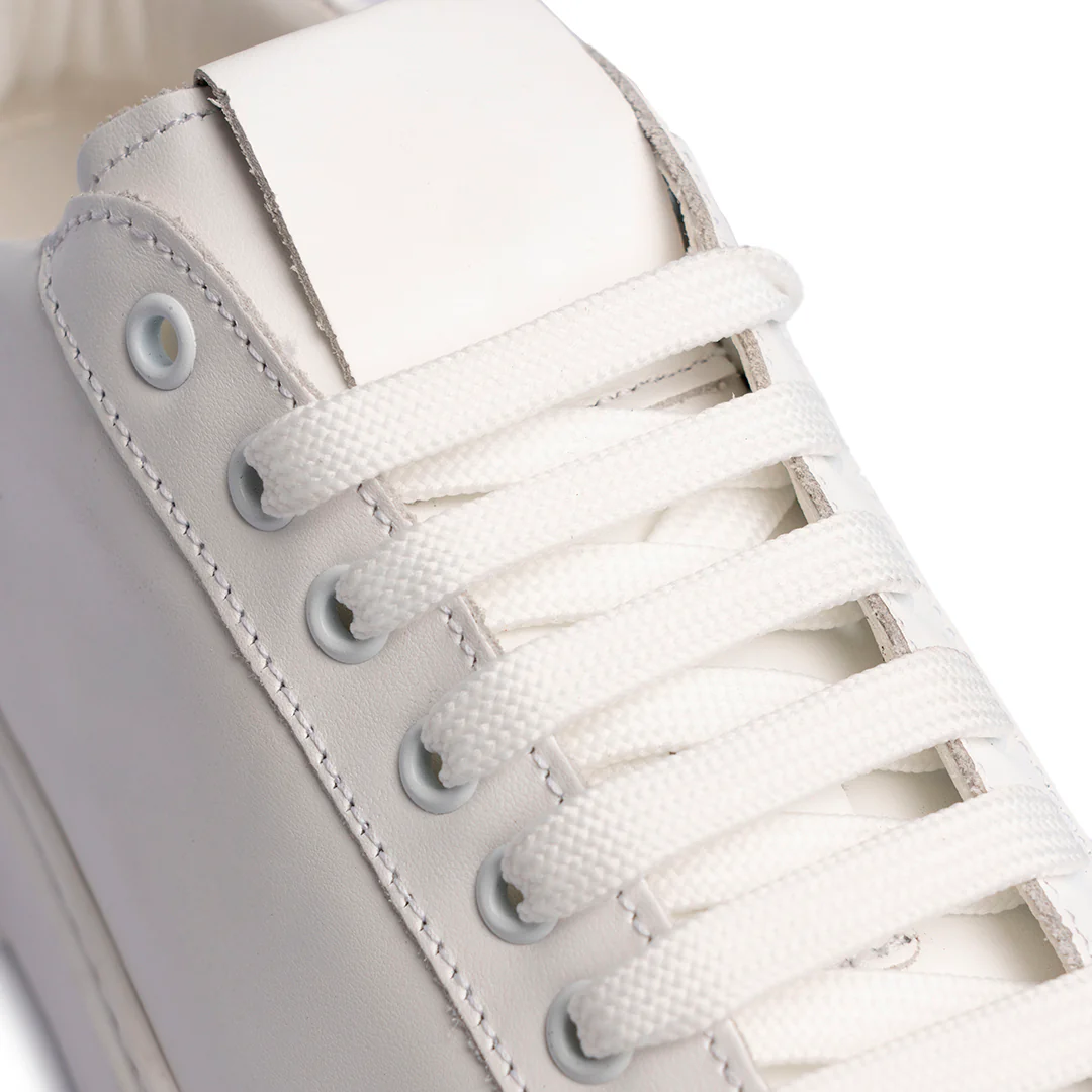 Sneaker in Pelle Bianca con Suola Bianca – Bianco - immagine 4