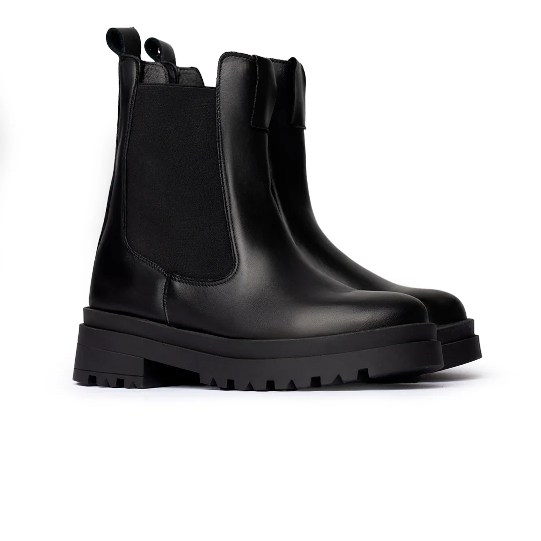Chelsea Boots in Pelle Suola Carrarmato – Nero ART. 1522 - immagine 3