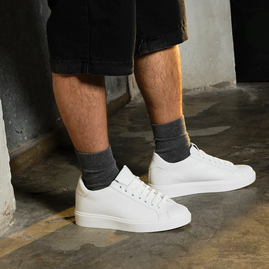 Sneaker in pelle bianca Uomo - immagine 3