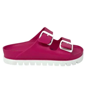 Ciabatta doppio cinturino fuxia fondo bianco - 59300