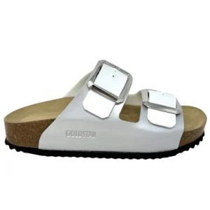 Ciabatta con doppio cinturino regolabile argento - GS1571Q