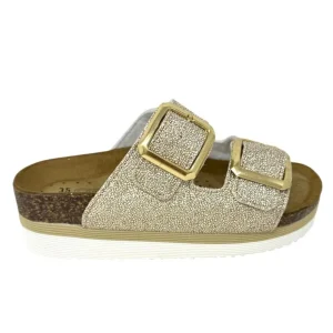 Ciabatta doppio cinturino platino - GS4801P