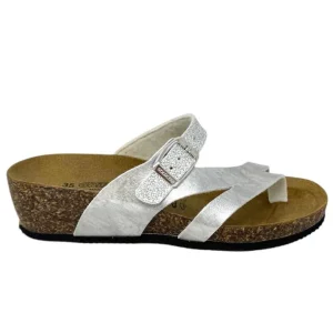 Ciabatta zeppa infradito argento - GS1206B