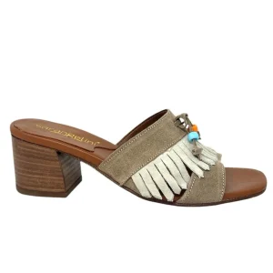 Ciabatta tacco 5cm con frange ghiaccio - 05CVG