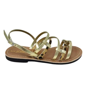 Sandalo multilistini platino animalier - 3275P