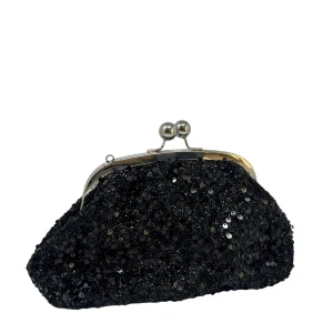 Borsa clutch in paiettes nera - 273229