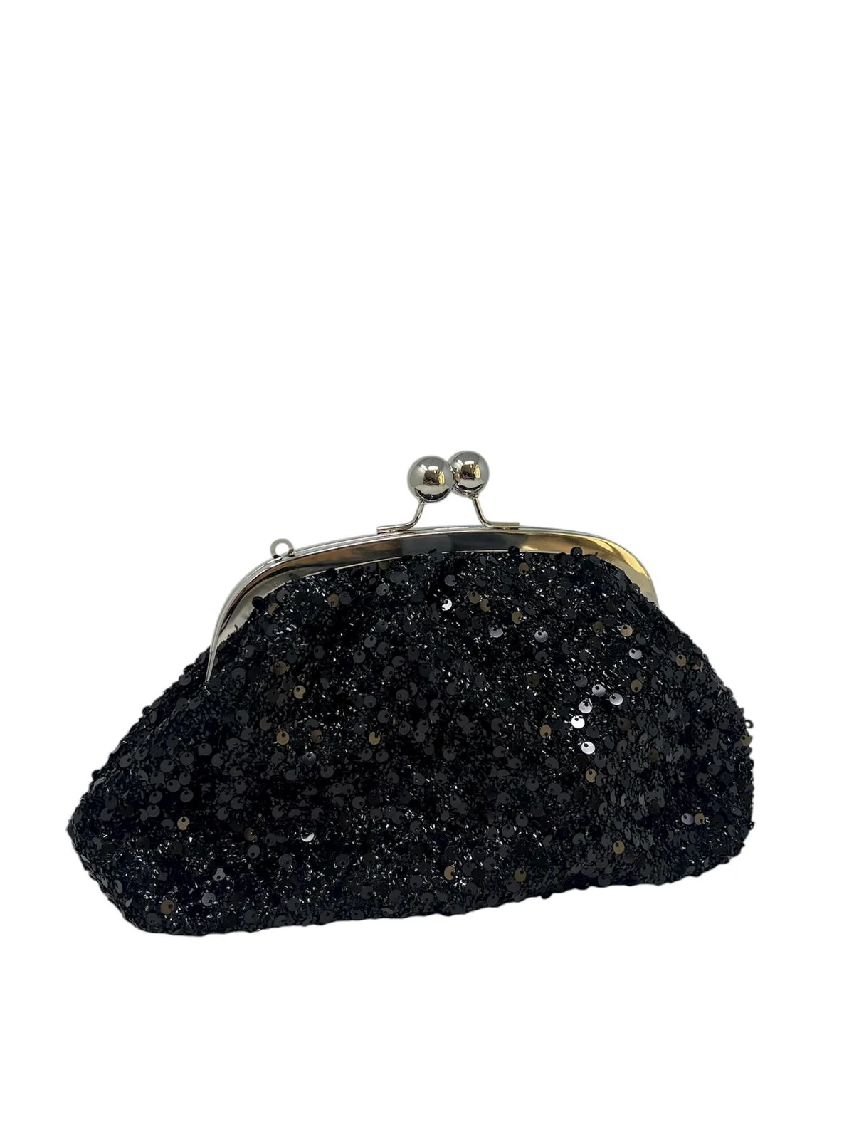 Borsa clutch in paiettes nera - 273229 - immagine 2