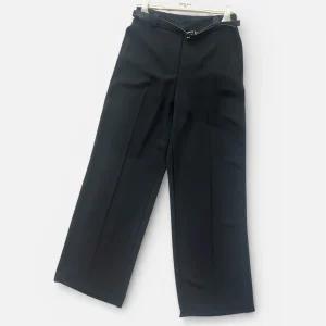 Pantalone a palazzo con cintura nero V_T22NERO
