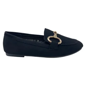 Mocassino microfibra morsetto nero - V_4099N