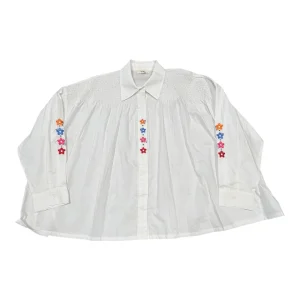 Camicia cotone con fiori - V_2642