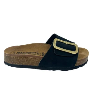 Ciabatta con fibbia calz. tipo fussbett colore nero - VH31836