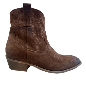 Texano camoscio tabacco con ricamo V_BEATRIZT