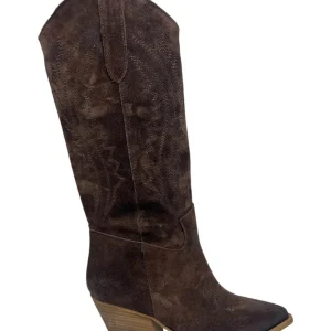 Stivali Texani con ricamo marrone - V_IGNACIA