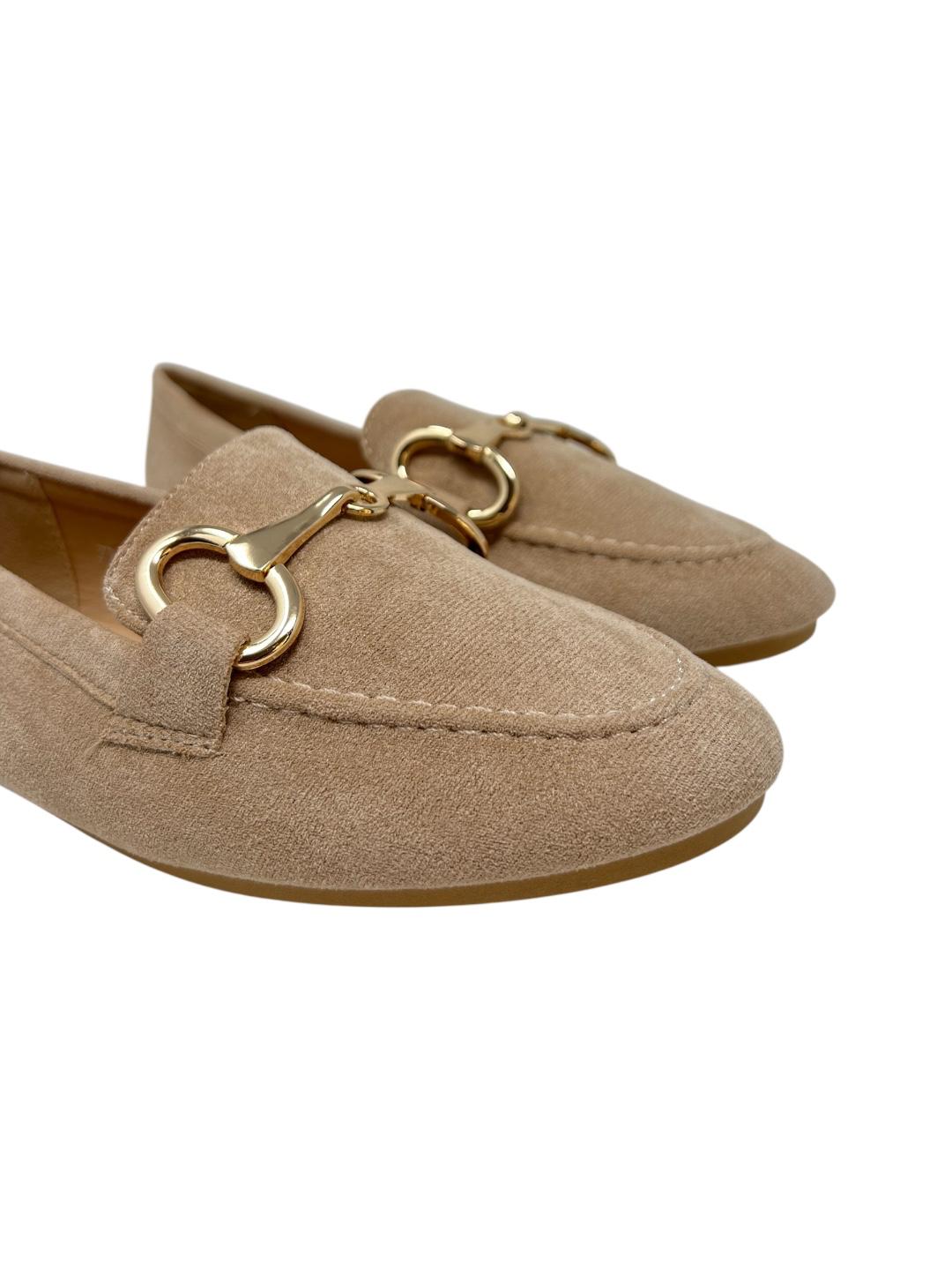 Mocassino microfibra morsetto beige - V4099B - immagine 5