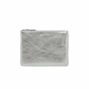 WALLET CDG Busta con Zip Argento