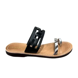 Sandalo mignon argento zebra - 3166A