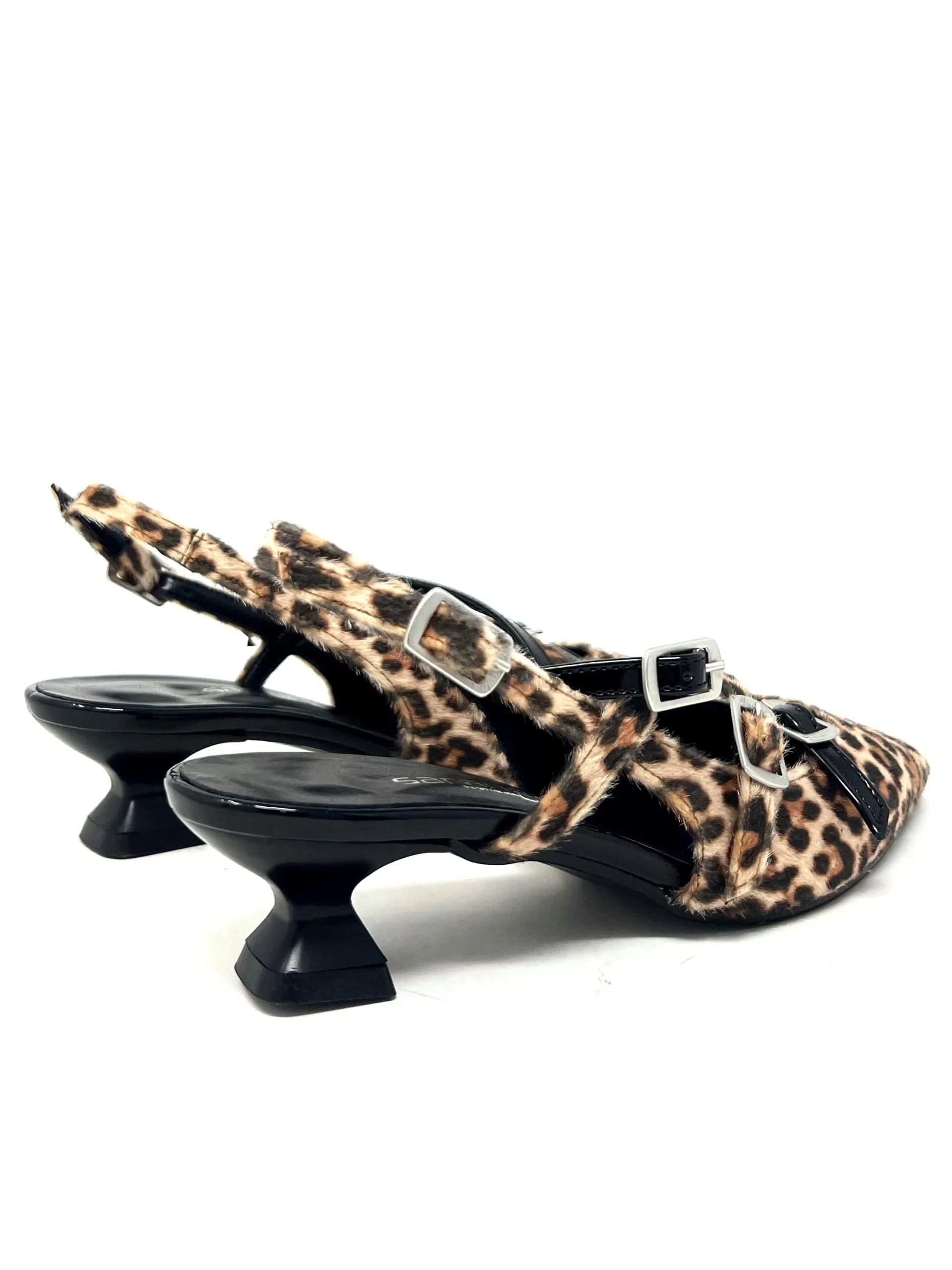 Décolleté tacco basso rocchetto simil cavallino leopardato con cinturini -4315LEO - immagine 4