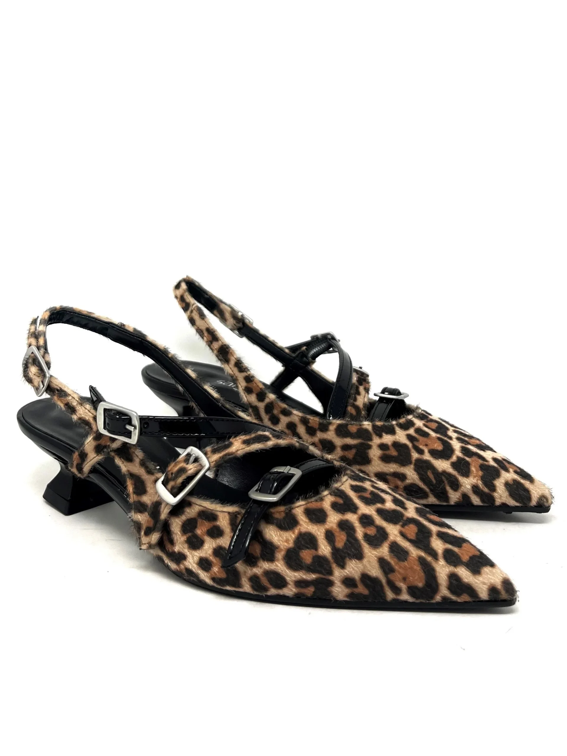 Décolleté tacco basso rocchetto simil cavallino leopardato con cinturini -4315LEO - immagine 3