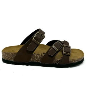 Infradito in sughero doppia fascia moro -GS77981