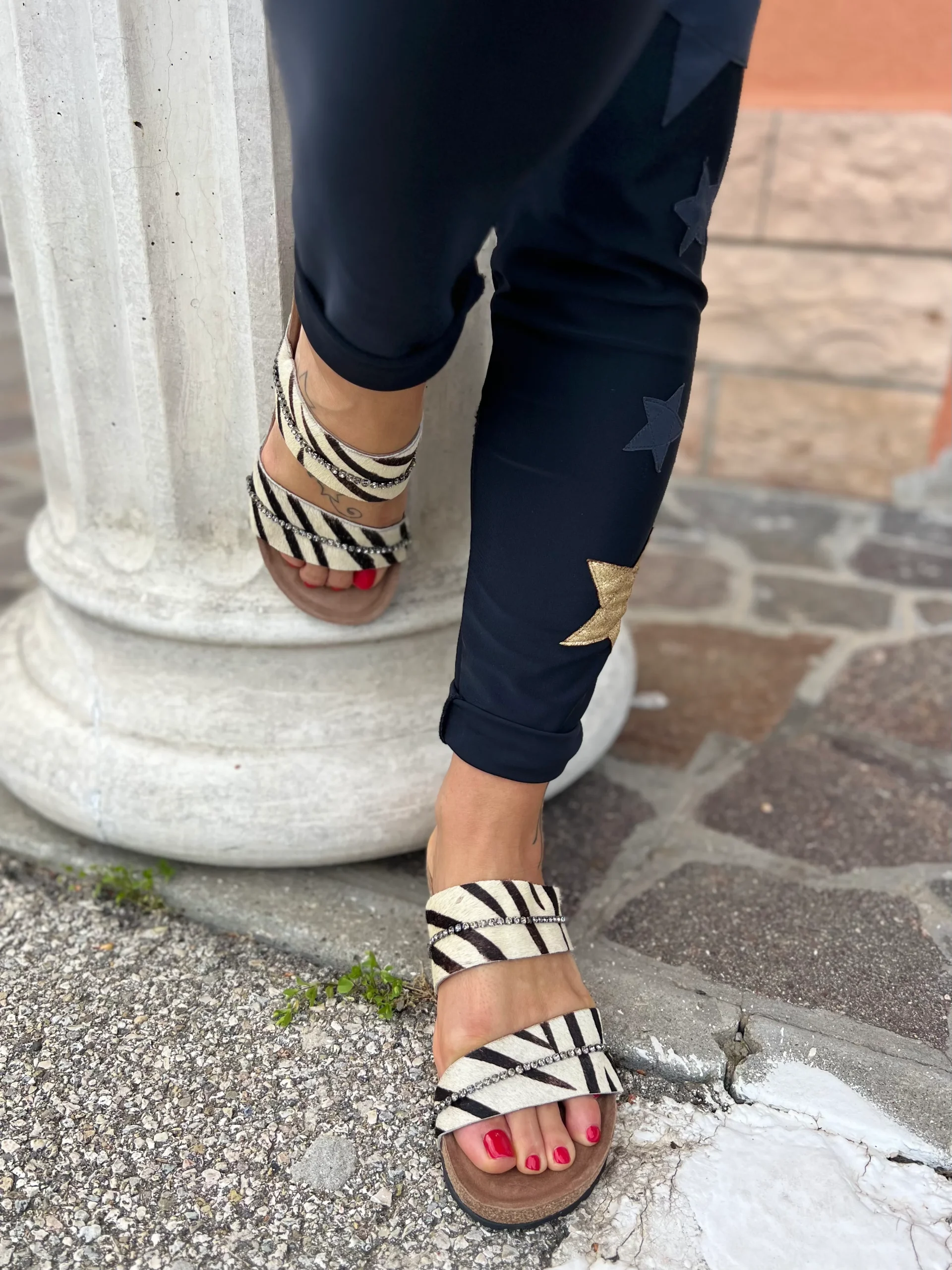 Ciabattina stampa zebra con accessorio-CINDI28 - immagine 3