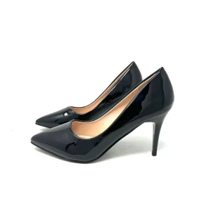 Decolletè nera lucida con tacco a spillo 5 cm -W2ED39N