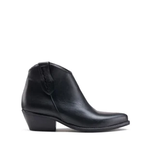 Texano basso in vitello nero opaco -2088NE